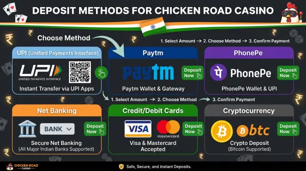 Payment methods for Indian Chicken Road players