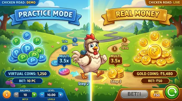 Demo mode vs real money play comparison