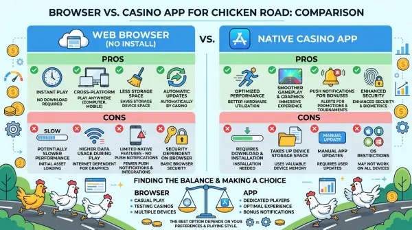 Browser vs casino app for Chicken Road