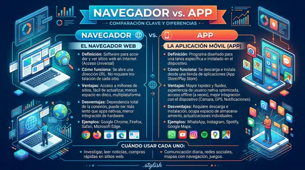 Navegador vs app del casino