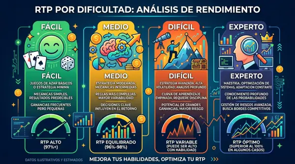 RTP por nivel de dificultad